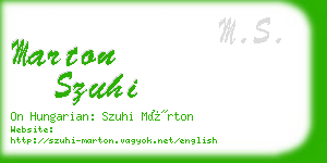 marton szuhi business card